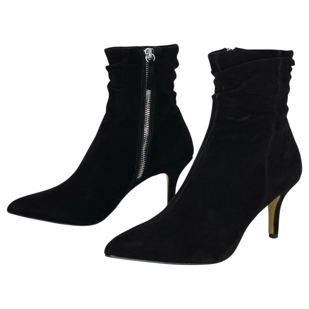 Bella Bita Danielle Black Kidsuede Leather Womens Heeled Ankle Boots Size 10M - Picture 9 of 13
